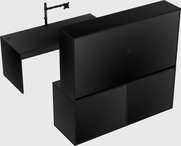 Parallel desk with credenza