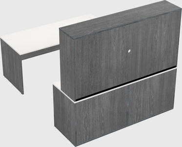 Bureau parallèle avec crédence