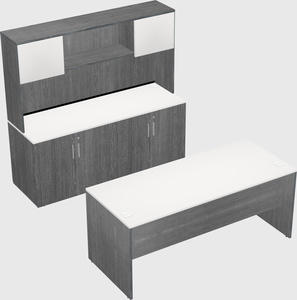 Bureau parallèle avec crédence