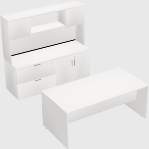 Parallel desk with credenza