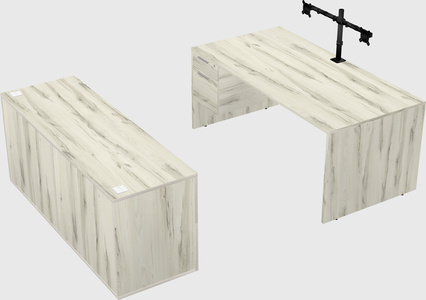 Parallel desk with credenza