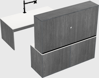 Parallel desk with credenza