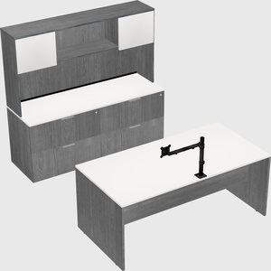 Parallel desk with credenza