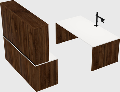 Parallel desk with credenza