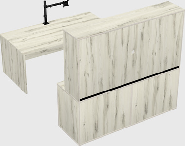 Parallel desk with credenza