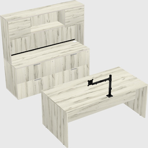 Parallel desk with credenza