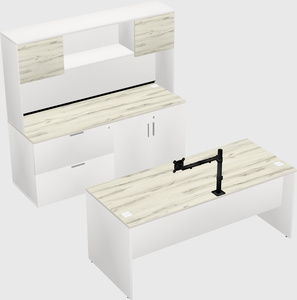 Parallel desk with credenza