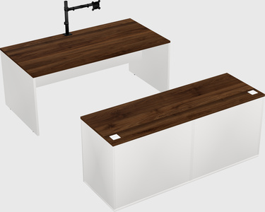 Parallel desk with credenza