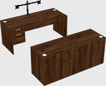 Bureau parallèle avec crédence