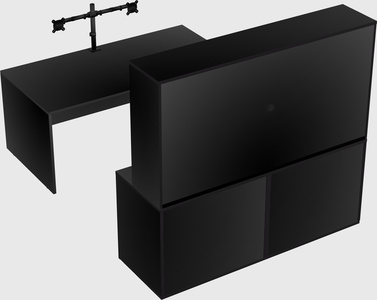 Parallel desk with credenza