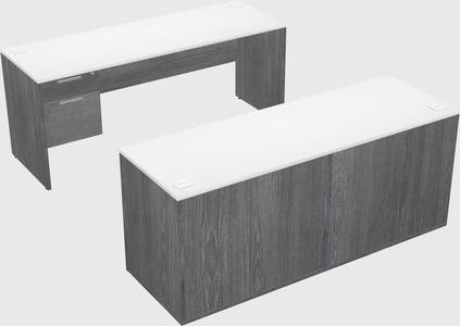 Bureau parallèle avec crédence