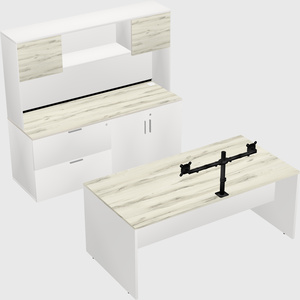 Parallel desk with credenza