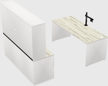 Parallel desk with credenza