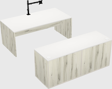 Parallel desk with credenza