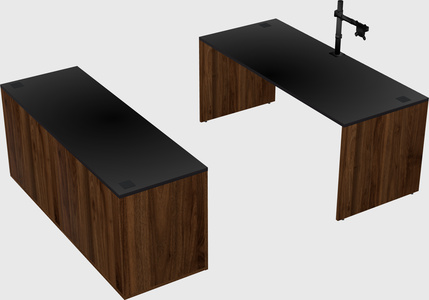 Parallel desk with credenza