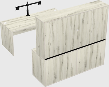 Parallel desk with credenza
