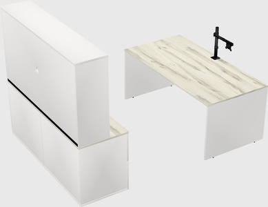 Parallel desk with credenza