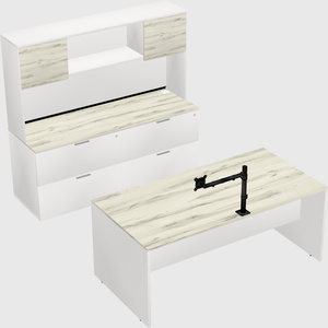 Parallel desk with credenza