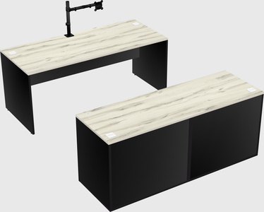 Parallel desk with credenza
