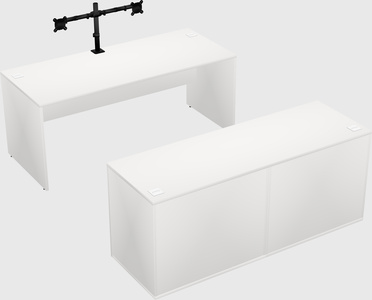 Bureau parallèle avec crédence