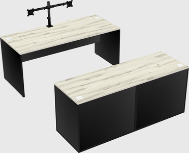 Parallel desk with credenza