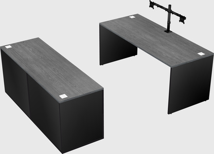 Parallel desk with credenza
