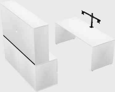 Parallel desk with credenza