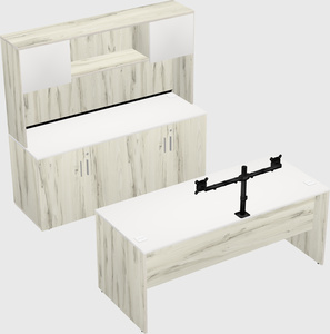 Parallel desk with credenza