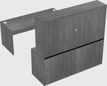 Parallel desk with credenza