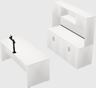 Parallel desk with credenza