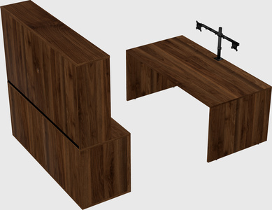 Parallel desk with credenza