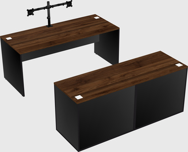Parallel desk with credenza