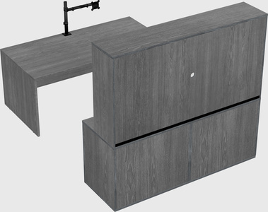 Parallel desk with credenza