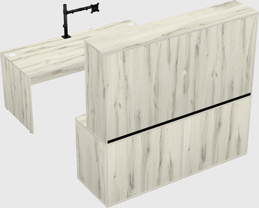 Parallel desk with credenza