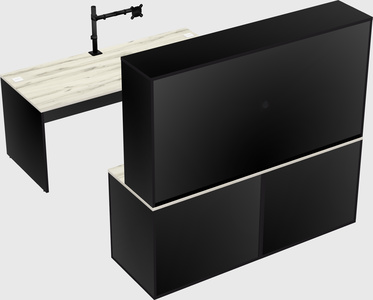 Bureau parallèle avec crédence