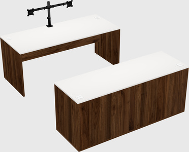 Parallel desk with credenza