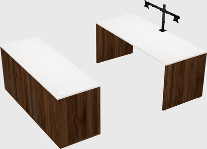 Parallel desk with credenza