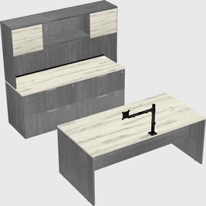 Parallel desk with credenza