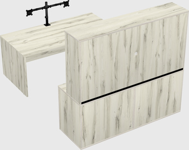 Parallel desk with credenza