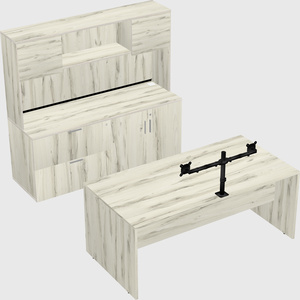 Parallel desk with credenza