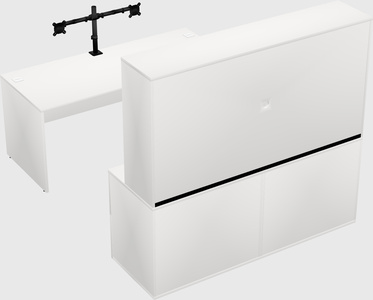 Parallel desk with credenza