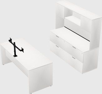 Parallel desk with credenza