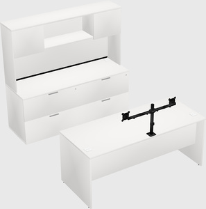 Parallel desk with credenza