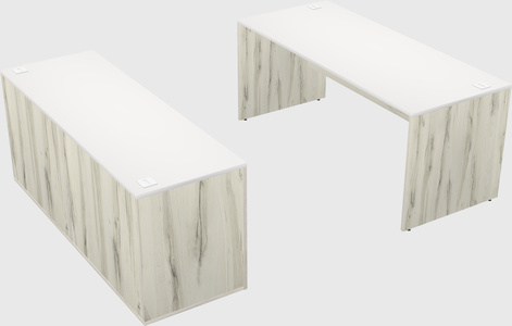 Parallel desk with credenza