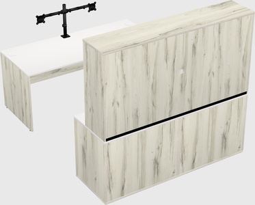 Parallel desk with credenza