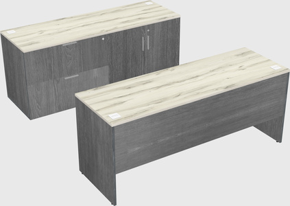 Parallel desk with credenza