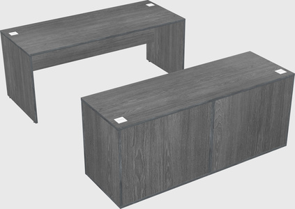 Parallel desk with credenza