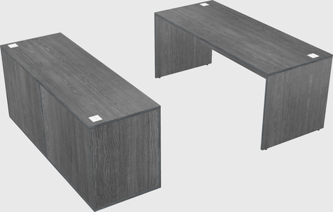 Parallel desk with credenza