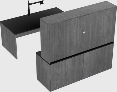 Parallel desk with credenza
