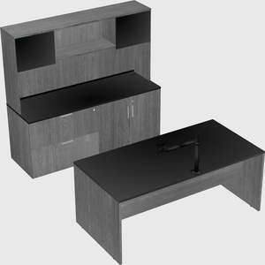 Parallel desk with credenza